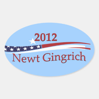 Pegatina Ovalada Pegatinas de Newt Gingrich