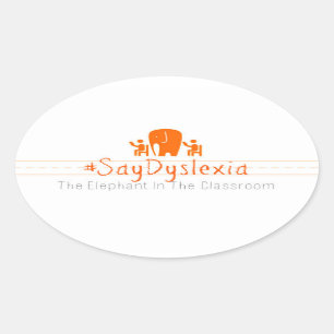 Pegatina Ovalada Pegatinas de Oval #SayDyslexia, hoja de 4