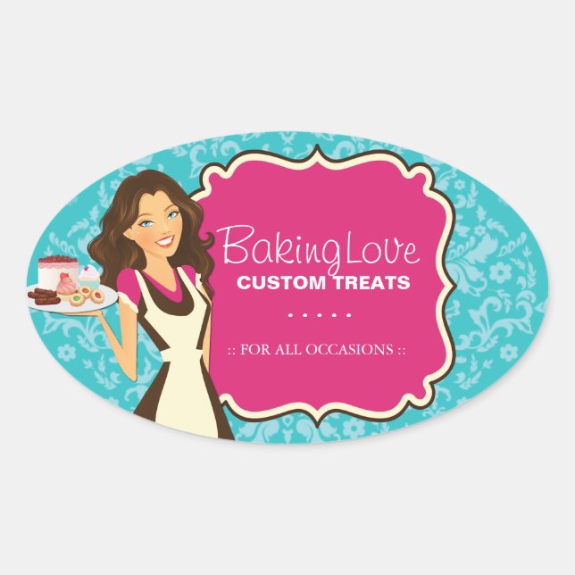 Pegatina Ovalada Pegatinas de paquetes de panadería (Anverso)