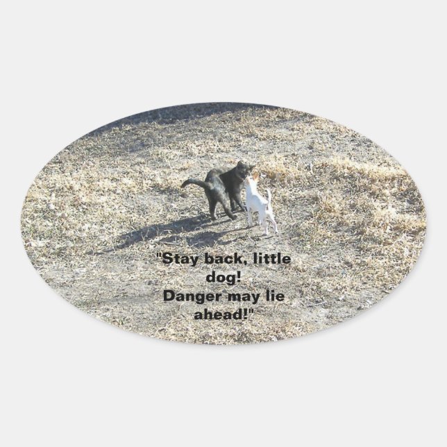 Pegatina Ovalada Pegatinas de Perros Pequeños De Atrás (Anverso)