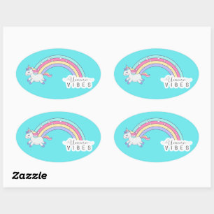 Pegatina Ovalada Pegatinas de Unicorn