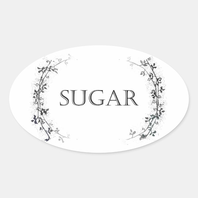 Pegatina Ovalada Pegatinas del Classic Vine Design Sugar Jar Labs (Anverso)
