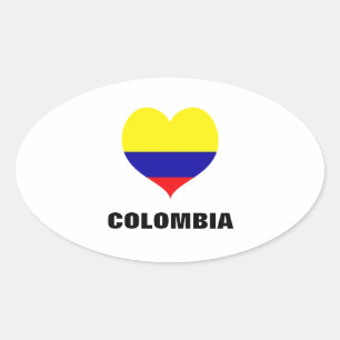 Pegatina Ovalada Pegatinas del óvulo cardíaco de Colombia