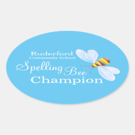 Pegatina Ovalada Pegatinas escolares personalizados campeones de ab