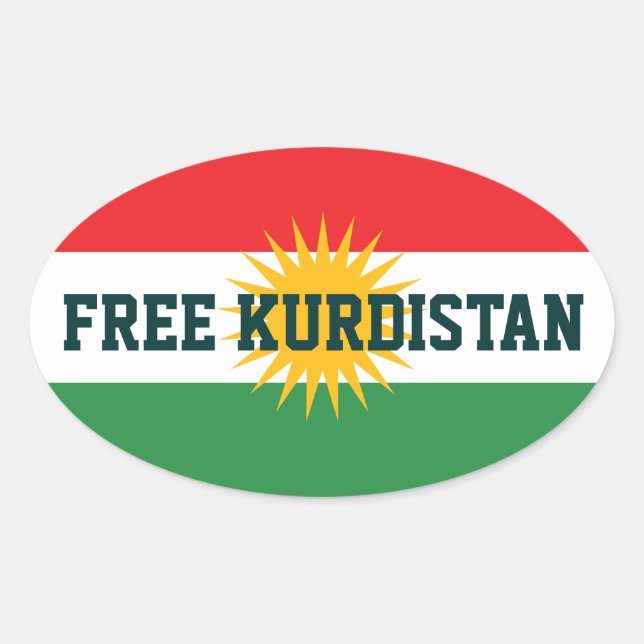 PEGATINA OVALADA PEGATINAS KURDISTÁN LIBRES (Anverso)