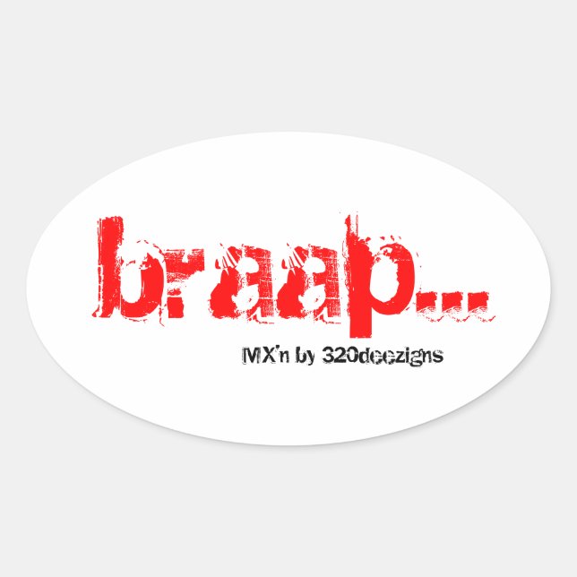 Pegatina Ovalada PEGATINAS MX'n braap - rojo (Anverso)