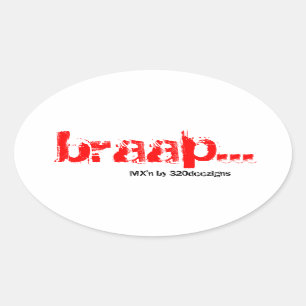 Pegatina Ovalada PEGATINAS MX'n braap - rojo