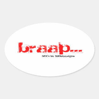 Pegatina Ovalada PEGATINAS MX'n braap - rojo
