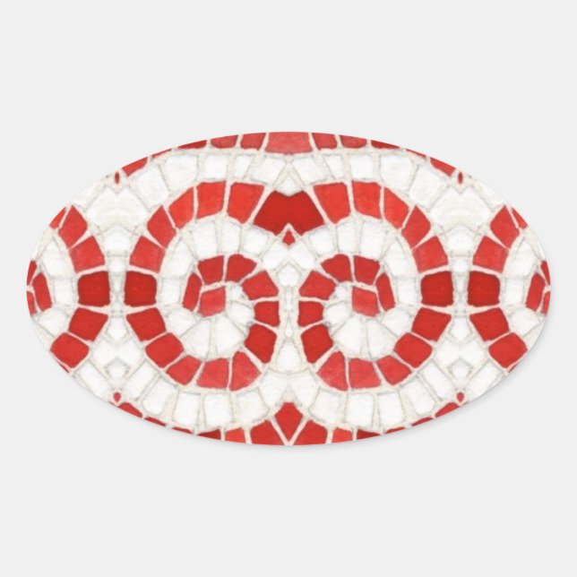 Pegatina Ovalada PEGATINAS Óvalos CÓMODOS DE RED IONIC (Anverso)