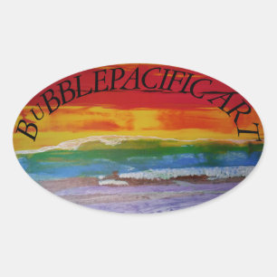Pegatina Ovalada Pegatinas para parachoques bubblepacífico , logoti