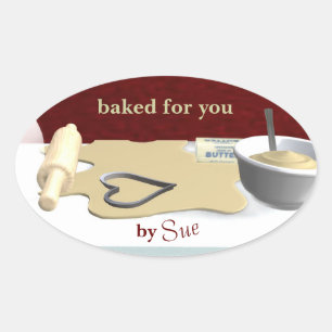 Pegatina Ovalada Pegatinas personalizado Cookie Baking