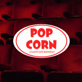 Pegatina Ovalada Pegatinas Personalizados de Oval Popcorn