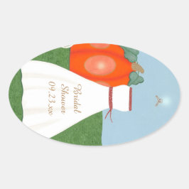 Pegatina Ovalada Pegatinas Princess Bridal Shower