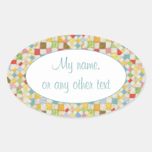 Pegatina Ovalada PEGATINAS QUILT MOSAIC Oval Matte