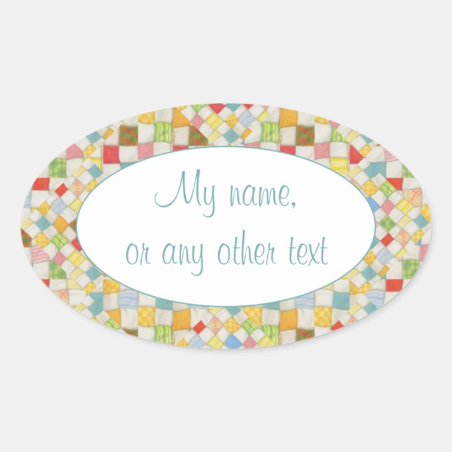 Pegatina Ovalada PEGATINAS QUILT MOSAIC Oval Matte (Anverso)