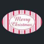 Pegatina Ovalada Pegatinas retro Peppermint Merry Christmas Gift Ta<br><div class="desc">Usar estas etiquetas de regalo de Navidad para regalos,  regalos,  dulces,  bolsos de regalo,  paquetes,  horneado,  galletas de Navidad,  etc... El diseño es de arte original.</div>