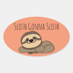 Pegatina Ovalada Pegatinas Sloth