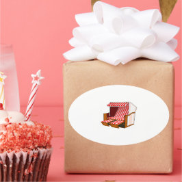 Pegatina Ovalada Pegatinas temáticos de la Cátedra Playa Roja y Bla