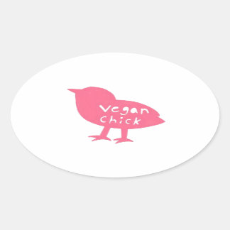 Pegatina Ovalada Pegatinas Vegan Chick