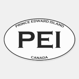 Pegatina Ovalada PEI - Isla del Príncipe Eduardo Canadá