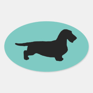 Pegatina Ovalada Pelo duro de Dachshund - Silhouette 1