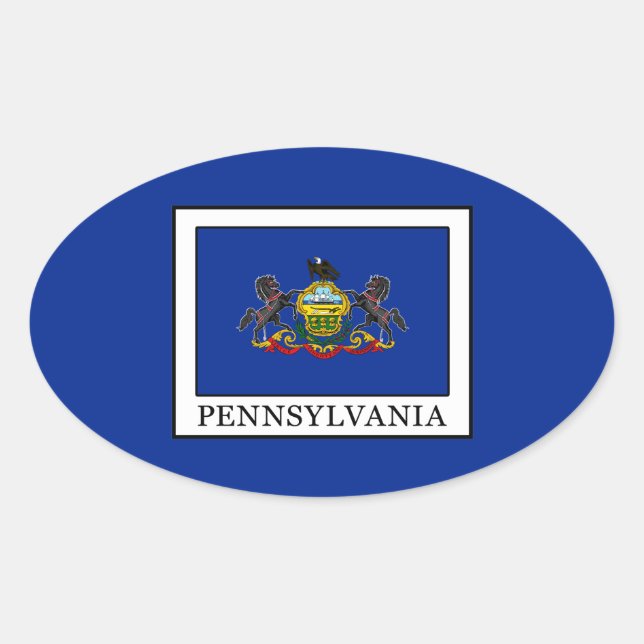 Pegatina Ovalada Pennsylvania (Anverso)