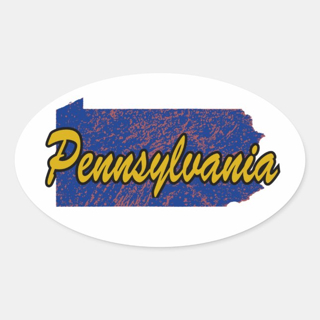Pegatina Ovalada Pennsylvania (Anverso)