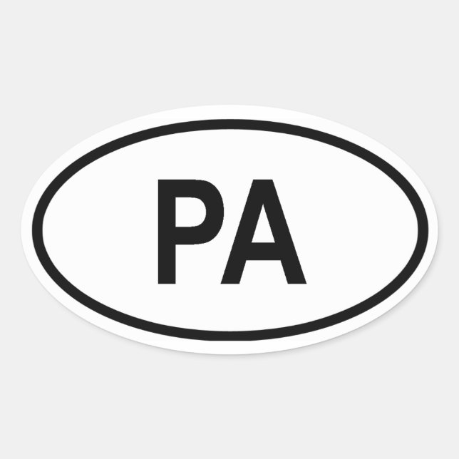 Pegatina Ovalada Pennsylvania "PA" (Anverso)
