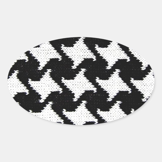 Pegatina Ovalada Pepita en blanco y negro (Anverso)