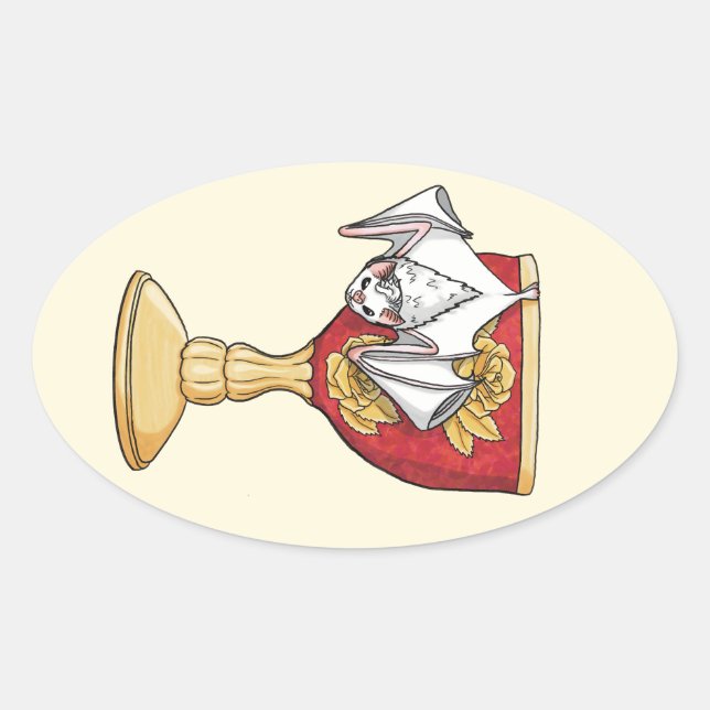 Pegatina Ovalada Pequeño blanco (Anverso)