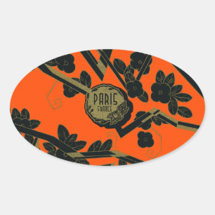 Pegatina Ovalada Perfume Art Deco Paris 1925
