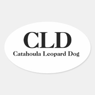 Pegatina Ovalada Perro leopardo de las Catahoula