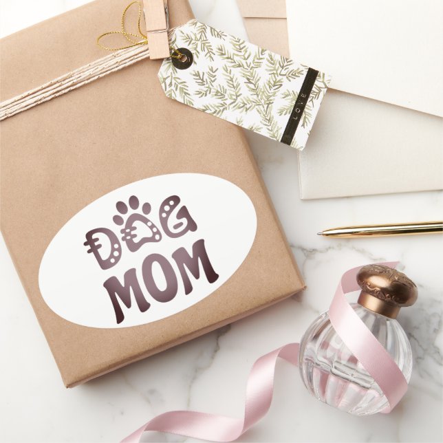 Pegatina Ovalada Perro Mamá (Regalar)