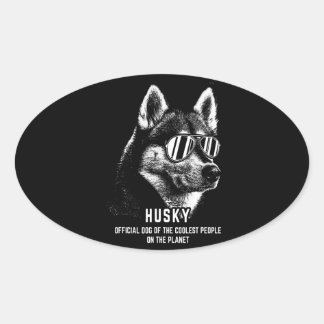 Pegatina Ovalada Perro | Perro oficial Husky Siberiano, Coolest