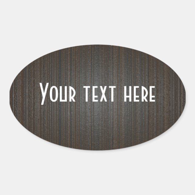 Pegatina Ovalada Personalizable añadir bg de madera de texto (Anverso)