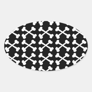 Pegatina Ovalada Personalizable Crossbone
