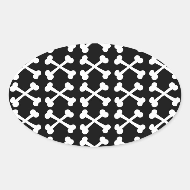Pegatina Ovalada Personalizable Crossbone (Anverso)