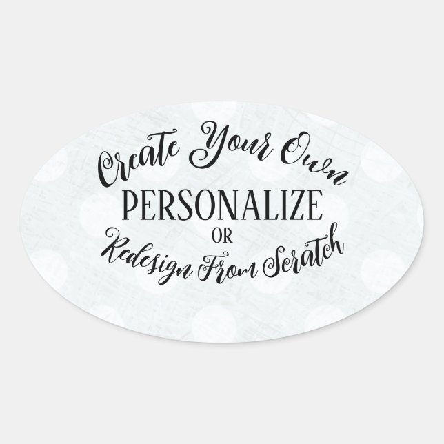 Pegatina Ovalada Personalizable en blanco - Crea tu propio (Anverso)