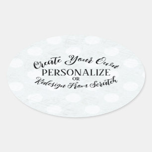 Pegatina Ovalada Personalizable en blanco - Crea tu propio