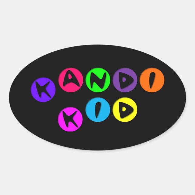 Pegatina Ovalada Personalizable Kandi Kid (Anverso)