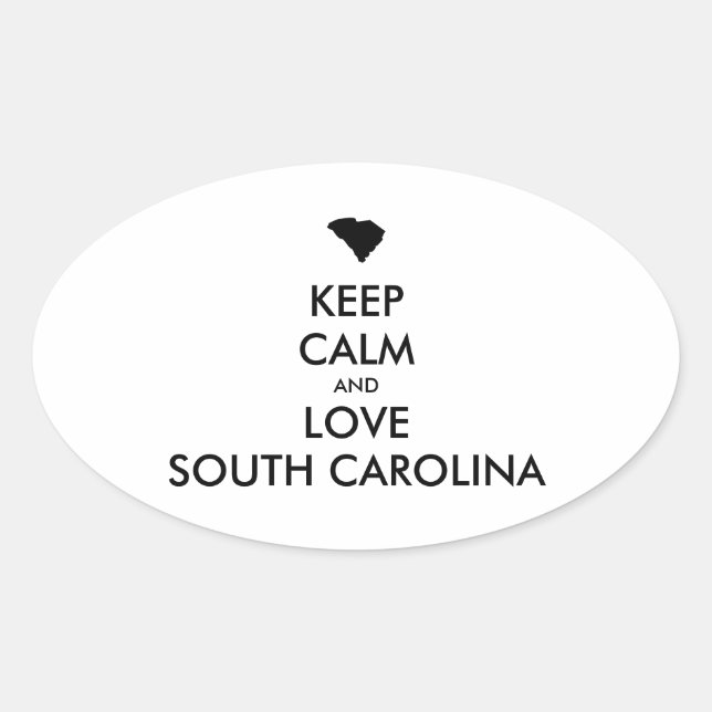 PEGATINA OVALADA PERSONALIZABLE MANTENGA LA CALMA Y AME A CAROLINA  (Anverso)