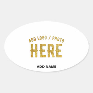 PEGATINA OVALADA PERSONALIZABLE MODERNO ESTILO BLANCO VERIFICADO MA