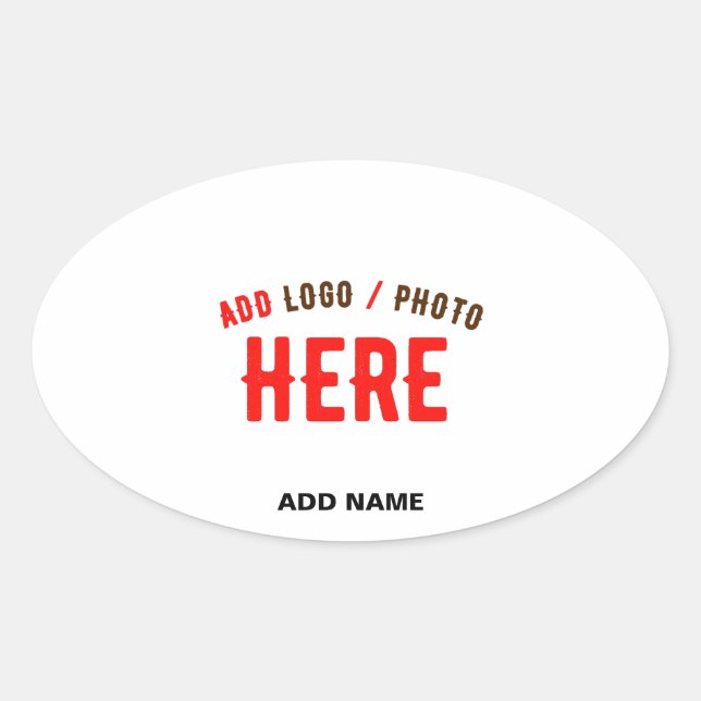 PEGATINA OVALADA PERSONALIZABLE MODERNO ESTILO BLANCO VERIFICADO MA (Anverso)
