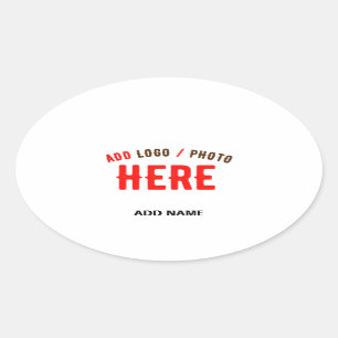 PEGATINA OVALADA PERSONALIZABLE MODERNO ESTILO BLANCO VERIFICADO MA