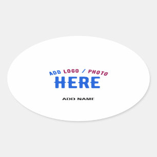 PEGATINA OVALADA PERSONALIZABLE MODERNO ESTILO BLANCO VERIFICADO MA