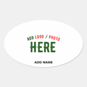 PEGATINA OVALADA PERSONALIZABLE MODERNO ESTILO BLANCO VERIFICADO MA
