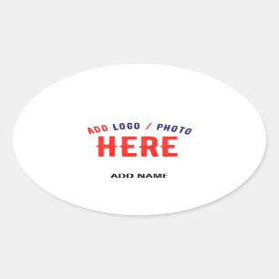 PEGATINA OVALADA PERSONALIZABLE MODERNO ESTILO BLANCO VERIFICADO MA