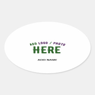 PEGATINA OVALADA PERSONALIZABLE MODERNO ESTILO BLANCO VERIFICADO MA