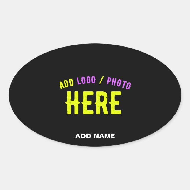 PEGATINA OVALADA PERSONALIZABLE MODERNO ESTILO NEGRO VERIFICADO MAR (Anverso)