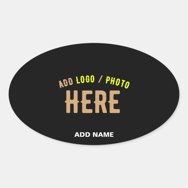 PEGATINA OVALADA PERSONALIZABLE MODERNO ESTILO NEGRO VERIFICADO MAR (Anverso)